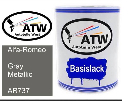 Alfa-Romeo, Gray Metallic, AR737: 1L Lackdose, von ATW Autoteile West.